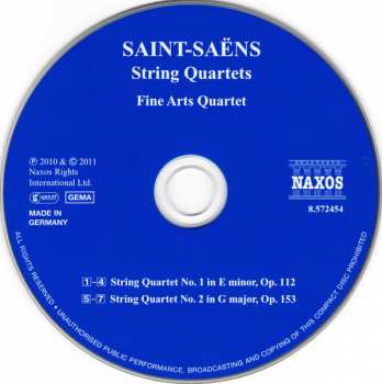 CD Camille Saint-Saëns: String Quartets