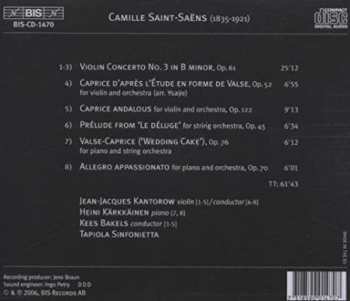CD Camille Saint-Saëns: Violin Concerto No. 3 - Works For Solo Instrument And Orchestra