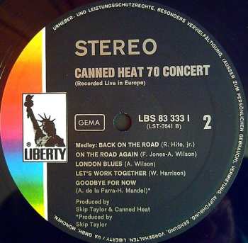 LP Canned Heat: '70 Concert: Recorded Live In Europe