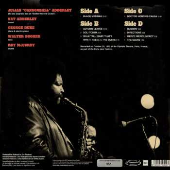 2LP Cannonball Adderley: Poppin' In Paris: Live At L'Olympia 1972 DLX | LTD | NUM