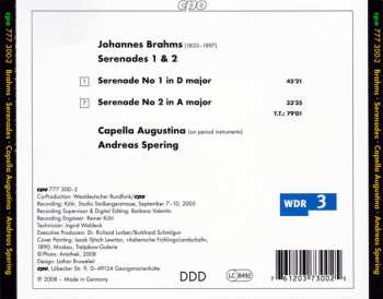 CD Capella Augustina: Johannes Brahms - Serenades 1 & 2