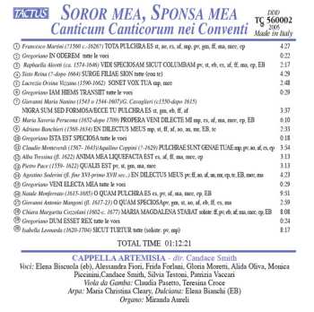 CD Cappella Artemisia: Soror Mea, Sponsa Mea (Il Cantico Dei Cantici Nei Conventi Italiani Tra Cinquecento E Seicento)