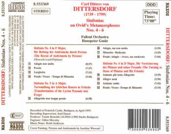 CD Carl Ditters von Dittersdorf: Sinfonias On Ovid's Metamorphoses Nos. 4 - 6