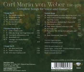 CD Carl Maria von Weber: Complete Songs For Voice And Guitar