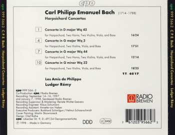 CD Carl Philipp Emanuel Bach: Harpsichord Concertos Wq 3, 32, 44, 45