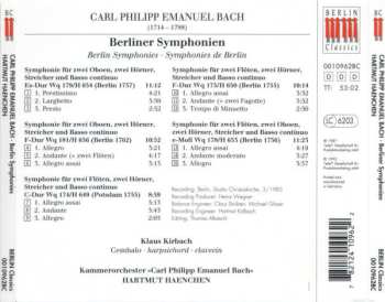 CD Carl Philipp Emanuel Bach: Berliner Symphonien = Berlin Symphonies = Symphonies De Berlin