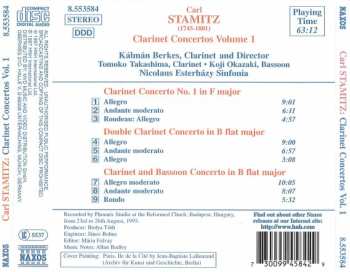 CD Carl Stamitz: Clarinet Concertos Volume 1