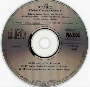 CD Carl Stamitz: Clarinet Concertos Volume 1