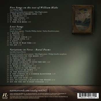CD Carl Vollrath: Old & New Poetry: Vocal Works From The Texts Of William Blake, Sara Teasdale & John Gracen Brown