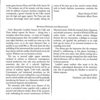 CD Carlo Alessandro Landini: Cello Sonatas Nos. 1 & 2