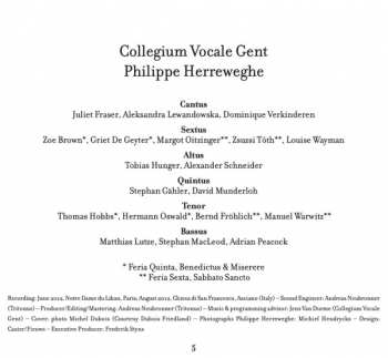 2CD Collegium Vocale: Responsoria 1611