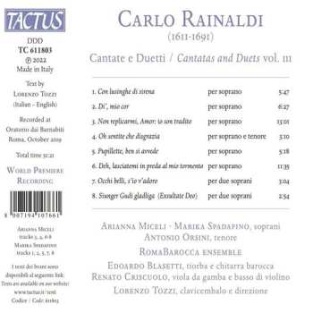 CD Carlo Rainaldi: Cantate  E Duetti Vol. III