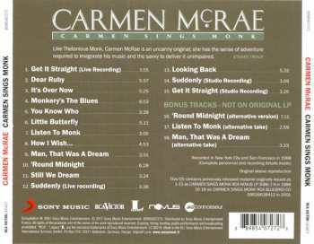 CD Carmen McRae: Carmen Sings Monk
