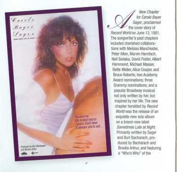 CD Carole Bayer Sager: Sometimes Late At Night