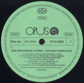 LP Zuzana Homolová: Čas Odchádza Z Domu