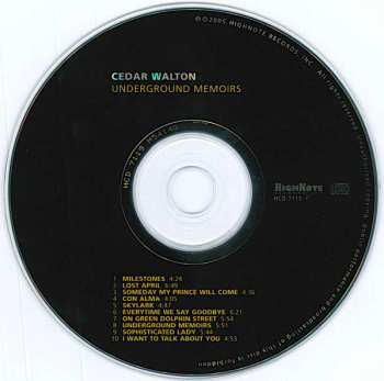 CD Cedar Walton: Underground Memoirs