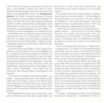 CD Cedar Walton: Underground Memoirs