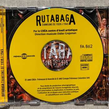 CD Centre D'Eveil Artistique D'Aulnay Sous Bois: Rutabaga Chansons De 1939 A 1945