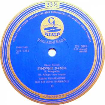 LP The Czech Philharmonic Orchestra: Symfonie D Moll
