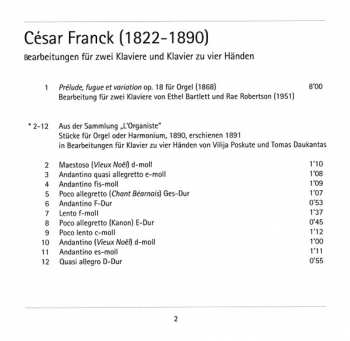 SACD César Franck: Werke Für Klavierduo (Works For Piano Duo)