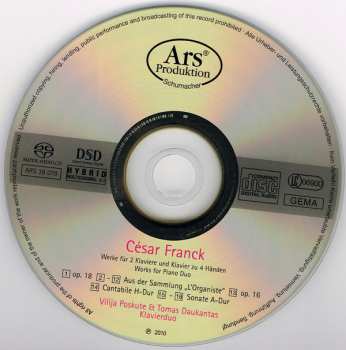 SACD César Franck: Werke Für Klavierduo (Works For Piano Duo)