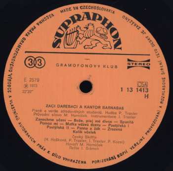 LP Miroslav Horníček: Žáci Darebáci A Kantor Barnabáš, "Písně Žáků Darekáků"