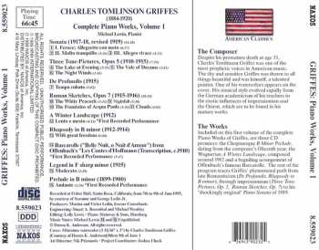 CD Charles Griffes: Complete Piano Works Volume 1