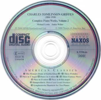 CD Charles Griffes: Complete Piano Works, Volume 2