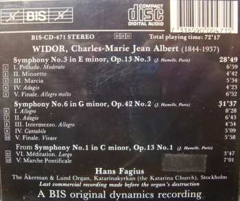 CD Charles-Marie Widor: Symphony No.3 In E Minor - Symphony No.6 In G Minor - Méditation And Marche Pontificale From Symphony No.1 In C Minor