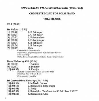 2CD Charles Villiers Stanford: Complete Works For Piano Solo - Vol. 1