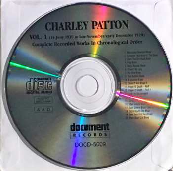 CD Charley Patton: Complete Recorded Works In Chronological Order Volume 1 (14 June 1929 to late November / early December 1929)