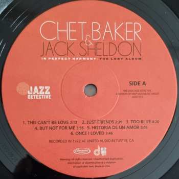 LP Chet Baker: In Perfect Harmony: The Lost Album LTD | NUM