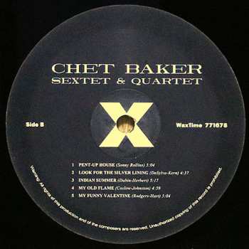 LP Chet Baker: Sextet & Quartet