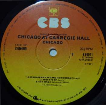 4LP/Box Set Chicago: Chicago At Carnegie Hall