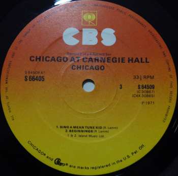 4LP/Box Set Chicago: Chicago At Carnegie Hall