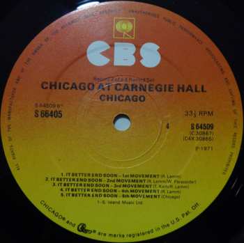 4LP/Box Set Chicago: Chicago At Carnegie Hall