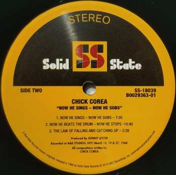 LP Chick Corea: Now He Sings, Now He Sobs
