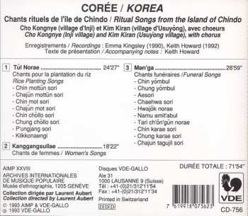 CD Cho Kongnye: Corée: Chants Rituels De L'île De Chindo = Korea: Ritual Songs From The Island Of Chindo