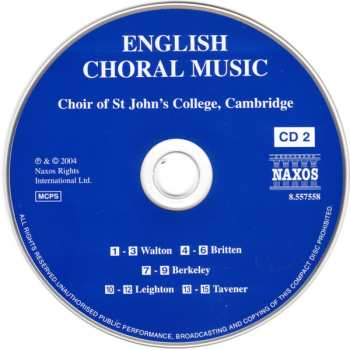 2CD St. John's College Choir: English Choral Music