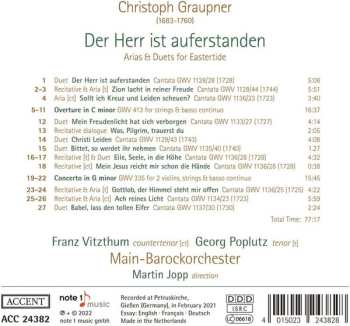 CD Christoph Graupner: Der Herr Ist Auferstanden - Arien & Duette Zur Osterzeit