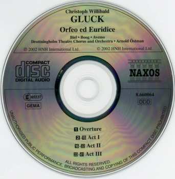 CD Christoph Willibald Gluck: Orfeo Ed Euridice (First Vienna Version, 1762)
