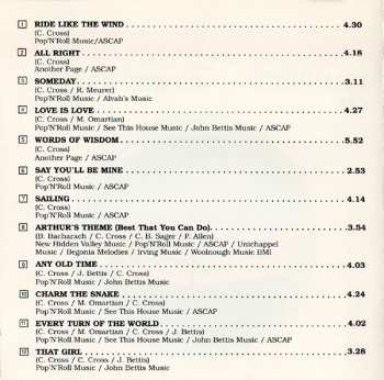 CD Christopher Cross: Ride Like The Wind / The Best Of Christopher Cross