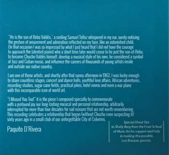 CD Chucho Valdés & Paquito D' Rivera: I Missed You Too!