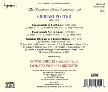 CD Howard Shelley: Piano Concerto No. 2 In D Minor; Piano Concerto No. 4 In E Major; Variazioni di Bravura On A Theme By Rossini