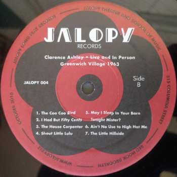 LP Clarence Ashley: Live And In Person: Greenwich Village 1963