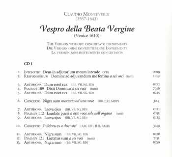 2CD Claudio Monteverdi: Vespro Della Beata Vergine