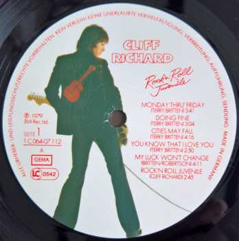 LP Cliff Richard: Rock 'N' Roll Juvenile
