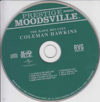 CD Coleman Hawkins: The Hawk Relaxes