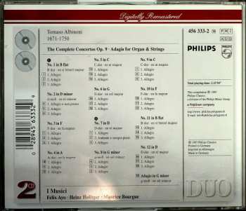 2CD Tomaso Albinoni: Concerti Op. 9 / Adagio