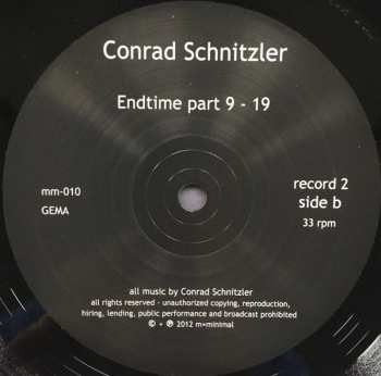 2LP Conrad Schnitzler: Endtime - 00/830 (Mix Solos)